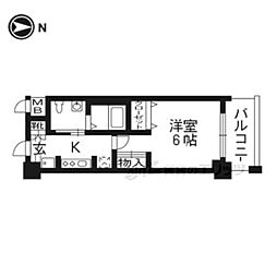 エステムプラザ京都御所ノ内レギア 1Kの間取図画像