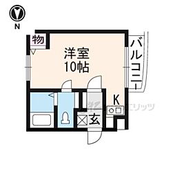フォーブル花ノ坊 ワンルームの間取図画像