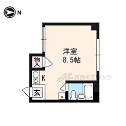 マオカハイツ ワンルームの間取図画像