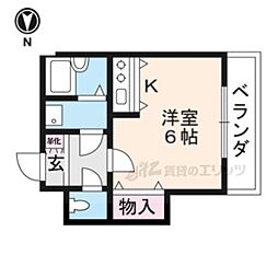 熊野道谷口マンション ワンルームの間取図画像