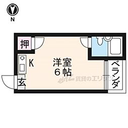 京阪本線 出町柳駅 バス7分 銀閣寺道下車 徒歩7分の賃貸アパート 2階ワンルームの間取り