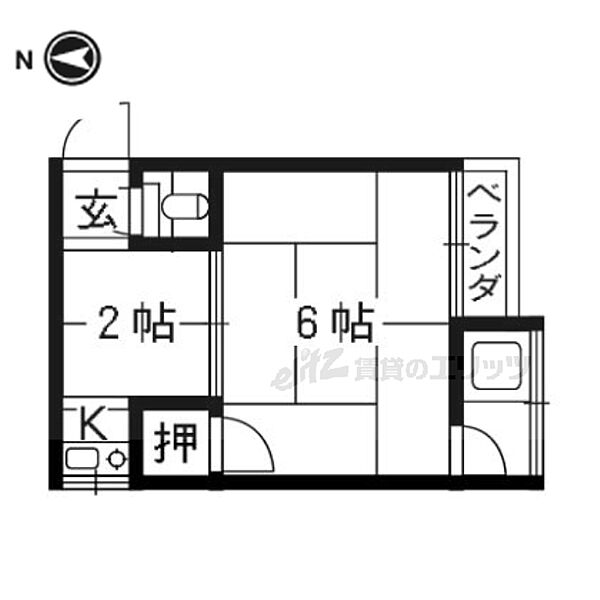 松原荘 7｜京都府京都市左京区田中南西浦町(賃貸アパート1K・2階・11.50㎡)の写真 その2