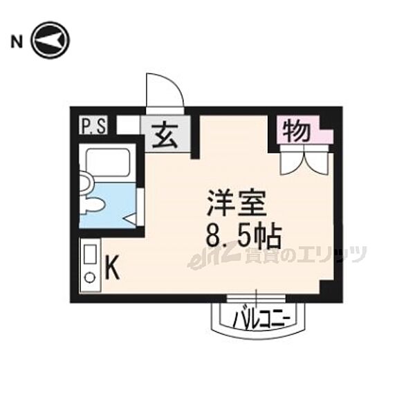 クラブハイツ 301｜京都府京都市上京区六軒町通元誓願寺下ル玉屋町(賃貸マンション1R・3階・19.00㎡)の写真 その2