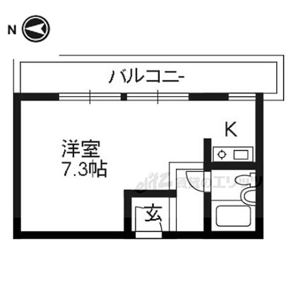 京都府京都市中京区聚楽廻中町(賃貸マンション1R・3階・15.96㎡)の写真 その2