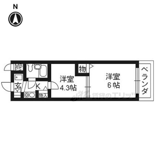 ライオンズマンション鴨川北 ｜京都府京都市左京区高野蓼原町(賃貸マンション2K・2階・25.62㎡)の写真 その2