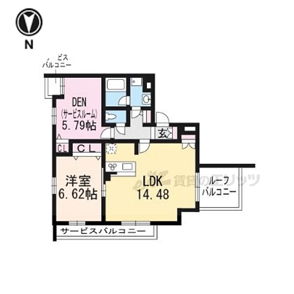 ロマンシャンブル 201｜京都府京都市北区小山西花池町(賃貸マンション2LDK・2階・58.35㎡)の写真 その2