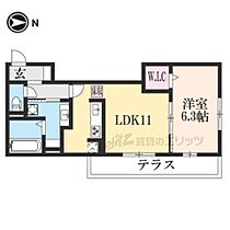 京都府京都市山科区北花山河原町（賃貸アパート1LDK・1階・43.97㎡） その2