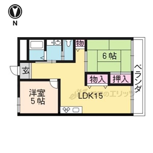 京都府京都市左京区高野西開町(賃貸マンション2LDK・2階・56.10㎡)の写真 その2