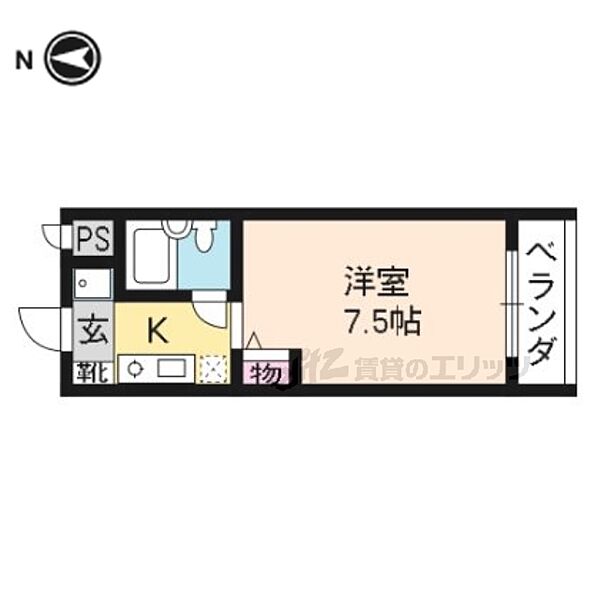 プロスパコート 102｜京都府京都市左京区田中大堰町(賃貸マンション1K・1階・20.00㎡)の写真 その2