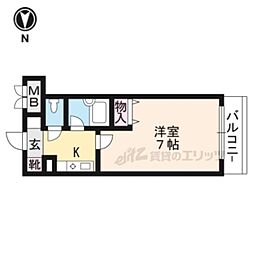 大晋メゾネ四条大宮 10階1Kの間取り