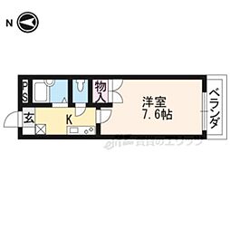 京阪本線 出町柳駅 バス7分 北白川別当町下車 徒歩6分の賃貸アパート 2階1Kの間取り