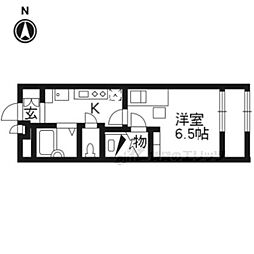 レオパレス京都鞍馬口 2階1Kの間取り
