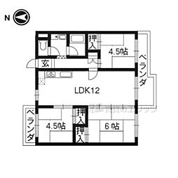 叡山電鉄叡山本線 茶山・京都芸術大学駅 徒歩7分の賃貸マンション 5階3LDKの間取り