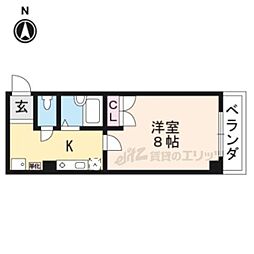 エデン御池 1Kの間取図画像