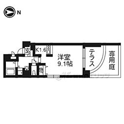 プレサンス京都三条大橋東山苑 1階1Kの間取り
