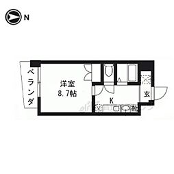 CASA VERDE 高辻 6階1Kの間取り