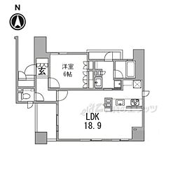 京都市営烏丸線 四条駅 徒歩4分の賃貸マンション 8階1LDKの間取り