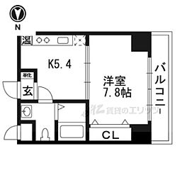 シボラ六条高倉 5階1DKの間取り