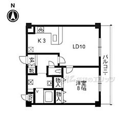 リーガル京都河原町五条 8階1LDKの間取り