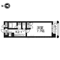 阪急京都本線 大宮駅 徒歩6分の賃貸マンション 6階1Kの間取り