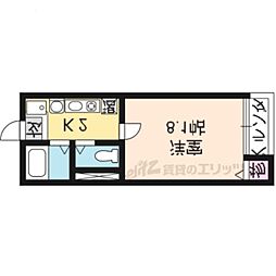 五辻殿 4階1Kの間取り