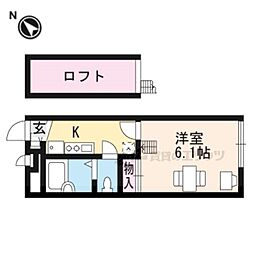 レオパレスビューテラスフジミ 1Kの間取図画像