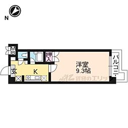 JR東海道・山陽本線 南草津駅 徒歩20分の賃貸マンション 5階1Kの間取り
