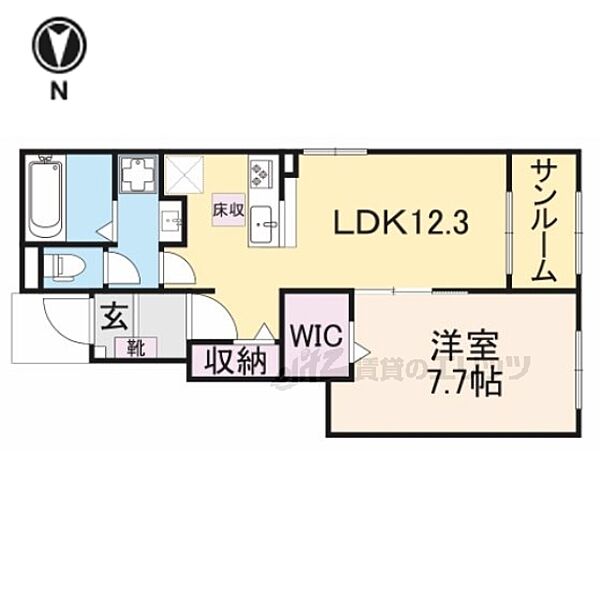 ゴーシュ 101｜滋賀県湖南市柑子袋字東浦(賃貸アパート1LDK・1階・50.14㎡)の写真 その2