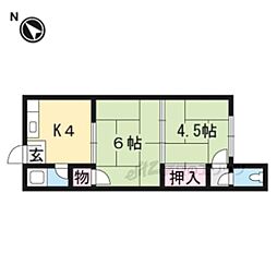 川端マンション 2Kの間取図画像