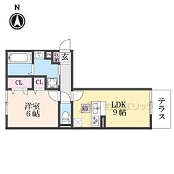 BRANSIA膳所 1階1LDKの間取り