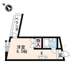 トータルエステートビル 4階ワンルームの間取り