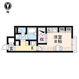 近江鉄道近江本線 日野駅 徒歩32分の賃貸アパート 1階1Kの間取り