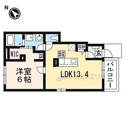 パインビレッジビオーラ 2階1LDKの間取り