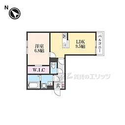シャーロット石橋駅前 3階1LDKの間取り