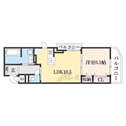 JR東海道・山陽本線 守山駅 バス27分 みずほ団地口下車 徒歩4分の賃貸アパート 3階1LDKの間取り