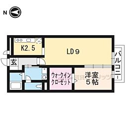 ユーメイン 1階1LDKの間取り