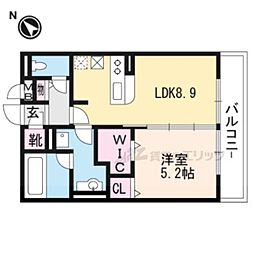 JR湖西線 堅田駅 徒歩14分の賃貸アパート 3階1LDKの間取り