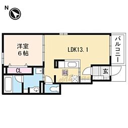 近江鉄道八日市線 八日市駅 3.9kmの賃貸アパート 1階1LDKの間取り