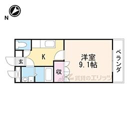JR草津線 油日駅 バス15分 東土山下車 徒歩2分の賃貸アパート 1階1Kの間取り
