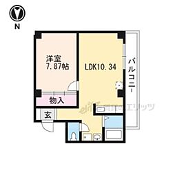 旭ビル 3階1LDKの間取り