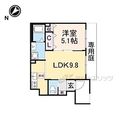 リスハルート 1階1LDKの間取り