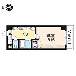 Ｒｏｏｍｓ　Ｏｏｊｉ 5階1Kの間取り