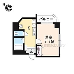 メゾン　ド　プチシャン 6階1Kの間取り