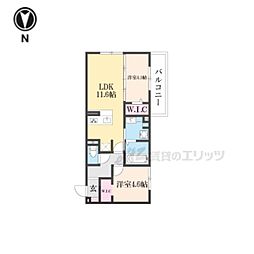 D-ROOM平井C棟 3階2LDKの間取り