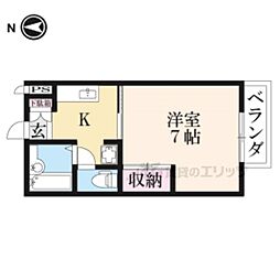 ヴィラ・エステート 1Kの間取図画像