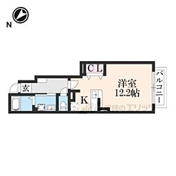 ストロベリーフィールズ1番館 ワンルームの間取図画像