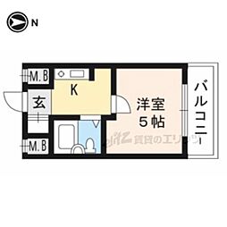 アセンティアびわこ 1Kの間取図画像