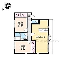 ドリームスクウエアF 2LDKの間取図画像
