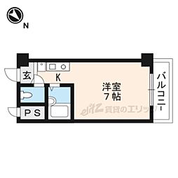 ハイツ玉川5 ワンルームの間取図画像