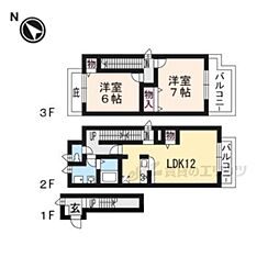 コータ・コートE 2LDKの間取図画像